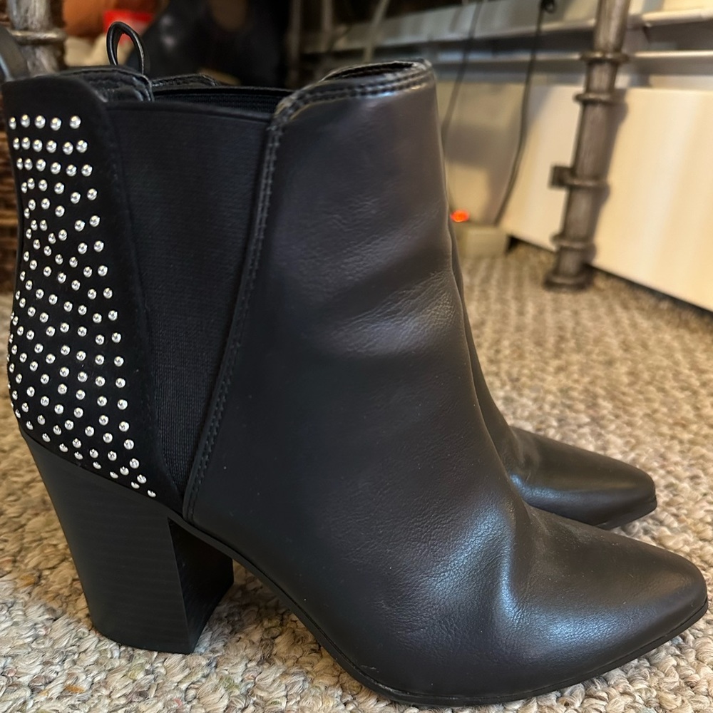 Black Ankle Boots with Silver Studs - Size 6.5 Target